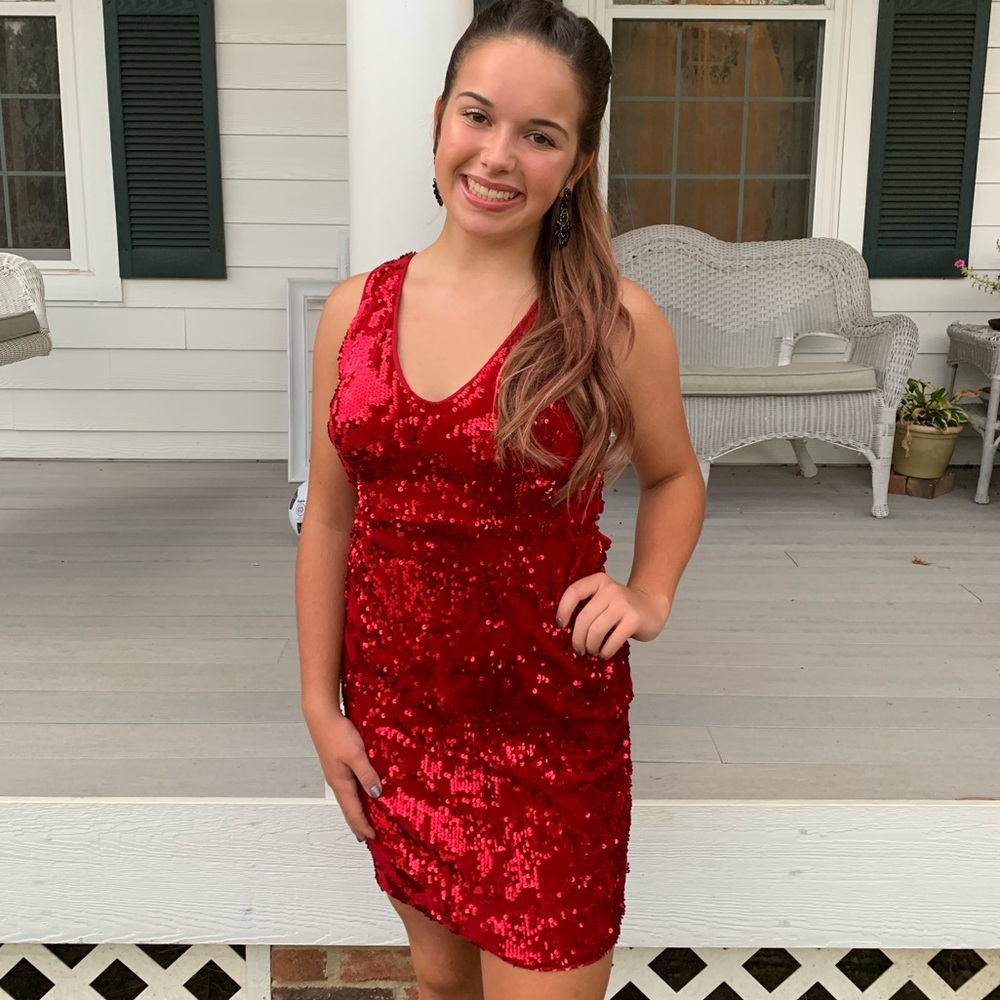 PROM dress- Red sequin dress
